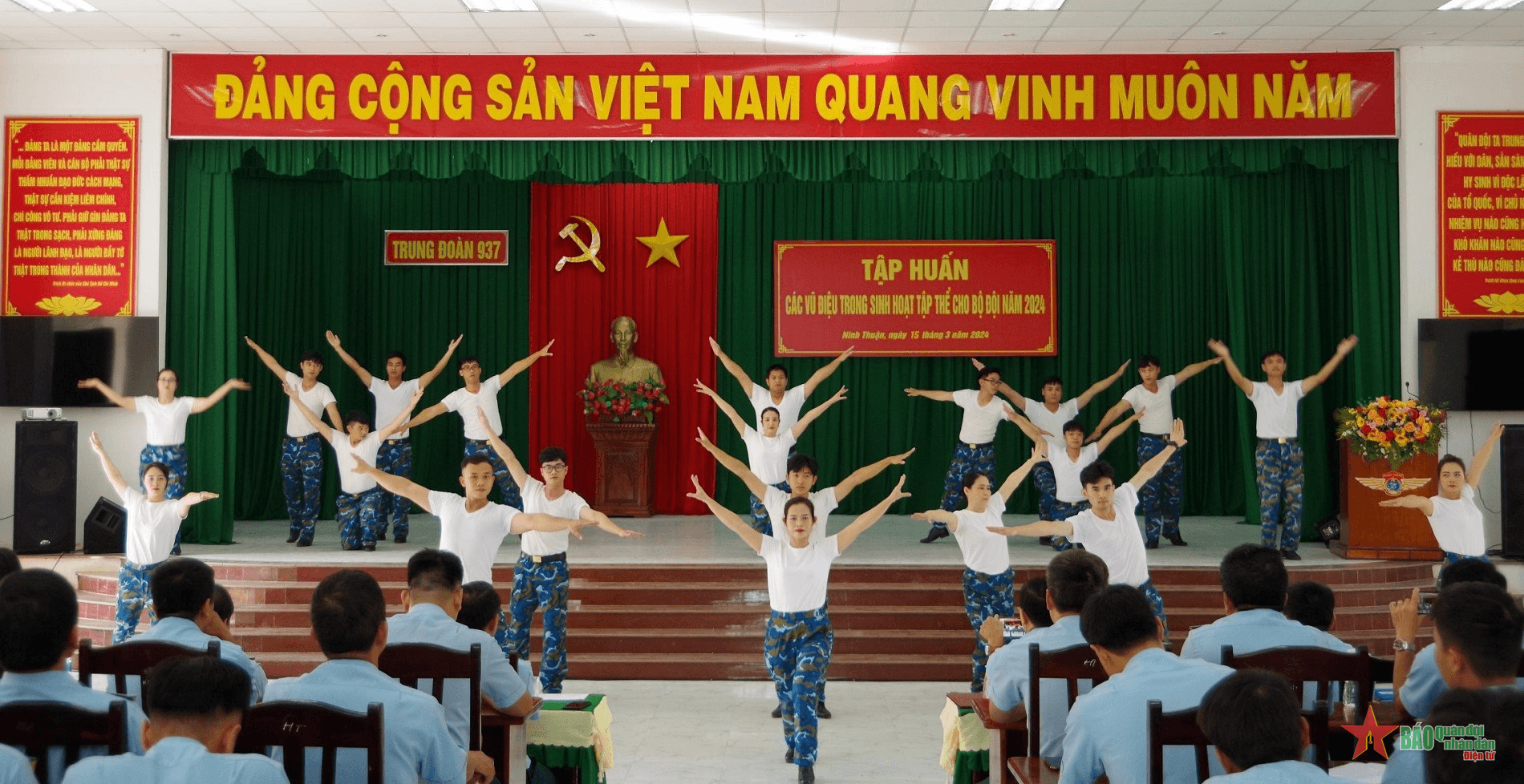 Sôi nổi trong vũ điệu sinh hoạt tập thể tại Trung đoàn 937