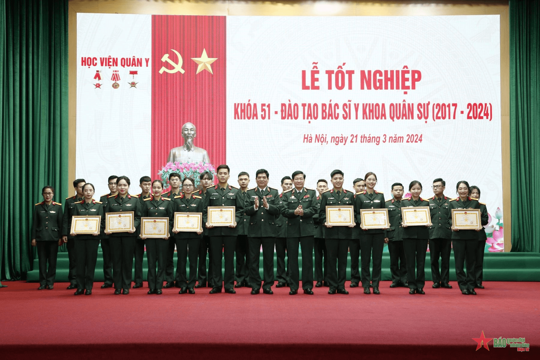 Học viện Quân y trao bằng tốt nghiệp cho bác sĩ y khoa quân sự và bác sĩ nội trú năm 2024