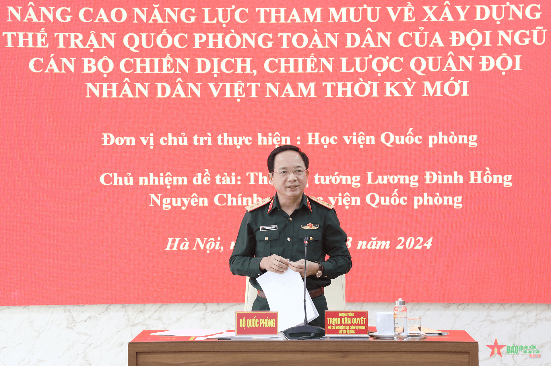 Bộ Quốc phòng nghiệm thu đề tài: Nâng cao năng lực tham mưu của cán bộ chiến dịch, chiến lược
