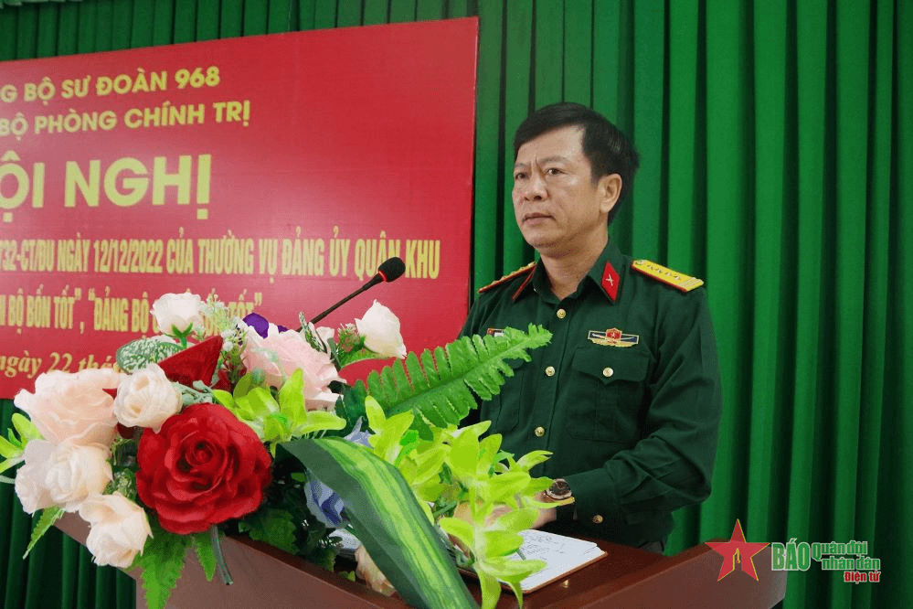 Đảng bộ Phòng Chính trị Sư đoàn 968 đạt các tiêu chí về xây dựng “Chi bộ bốn tốt”, "Đảng bộ cơ sở bốn tốt"