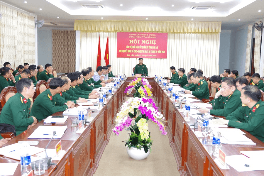 Đoàn kiểm tra Quân ủy Trung ương khảo sát tại Đảng bộ Quân sự tỉnh Đắk Lắk