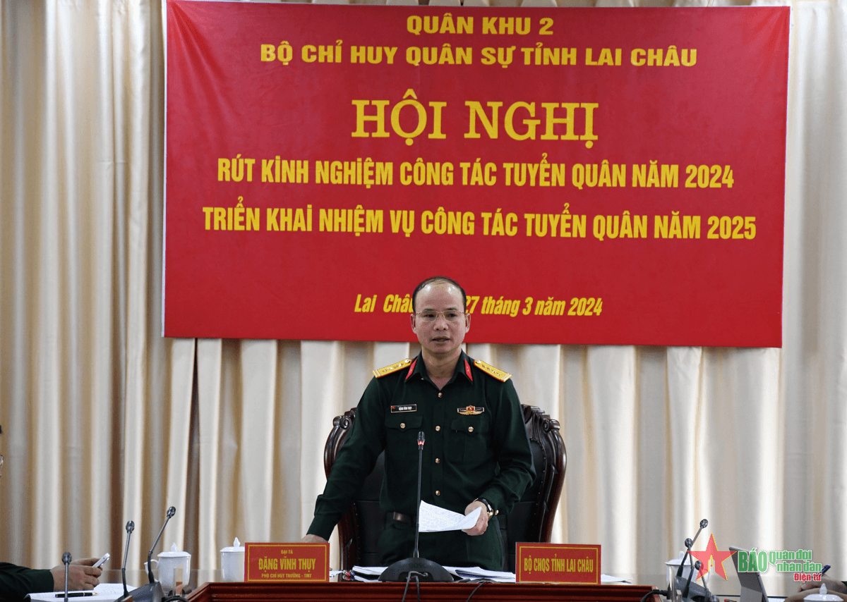 Bộ CHQS tỉnh Lai Châu rút kinh nghiệm công tác tuyển quân năm 2024