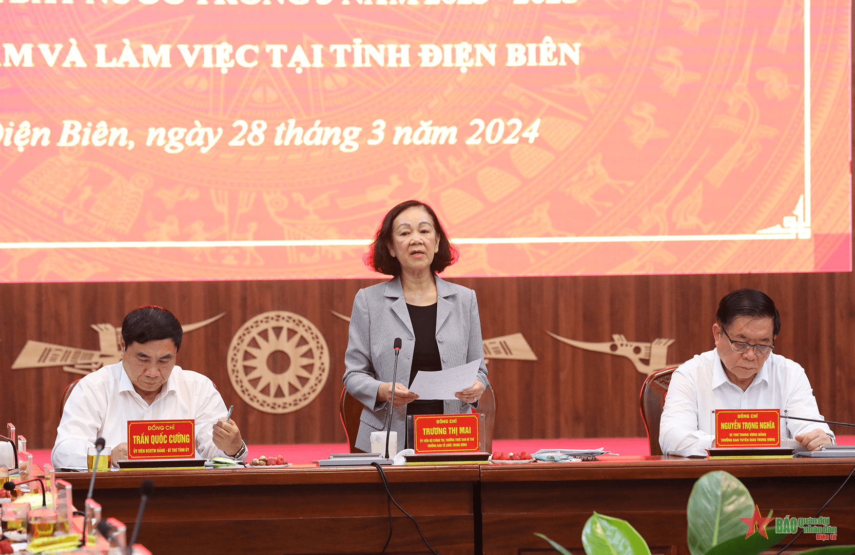 Đồng chí Trương Thị Mai: Phát huy cao nhất trách nhiệm, bảo đảm Lễ kỷ niệm 70 năm Chiến thắng Điện Biên Phủ thành công tốt đẹp