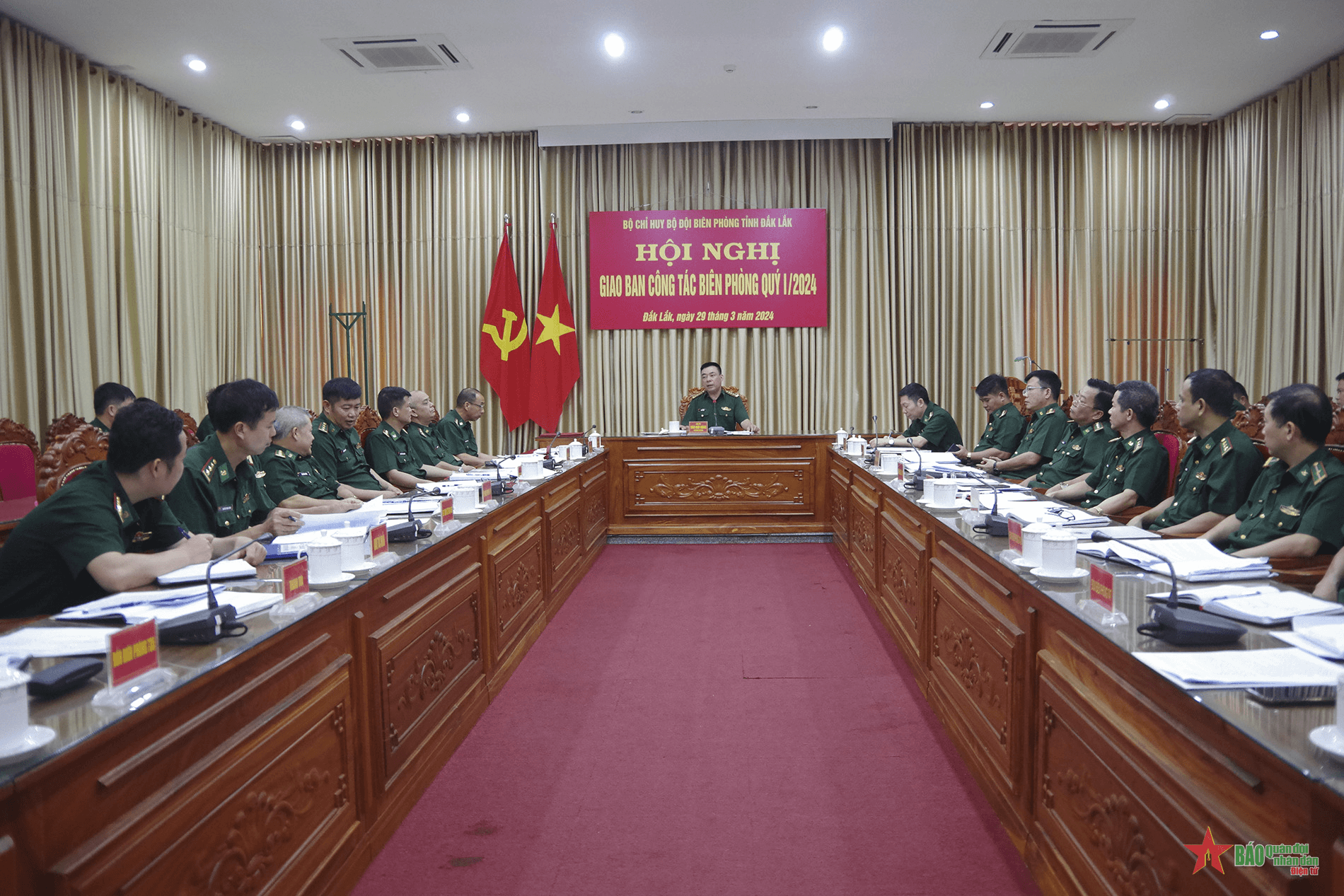 Bộ đội Biên phòng tỉnh Đắk Lắk giao ban công tác biên phòng quý I-2024