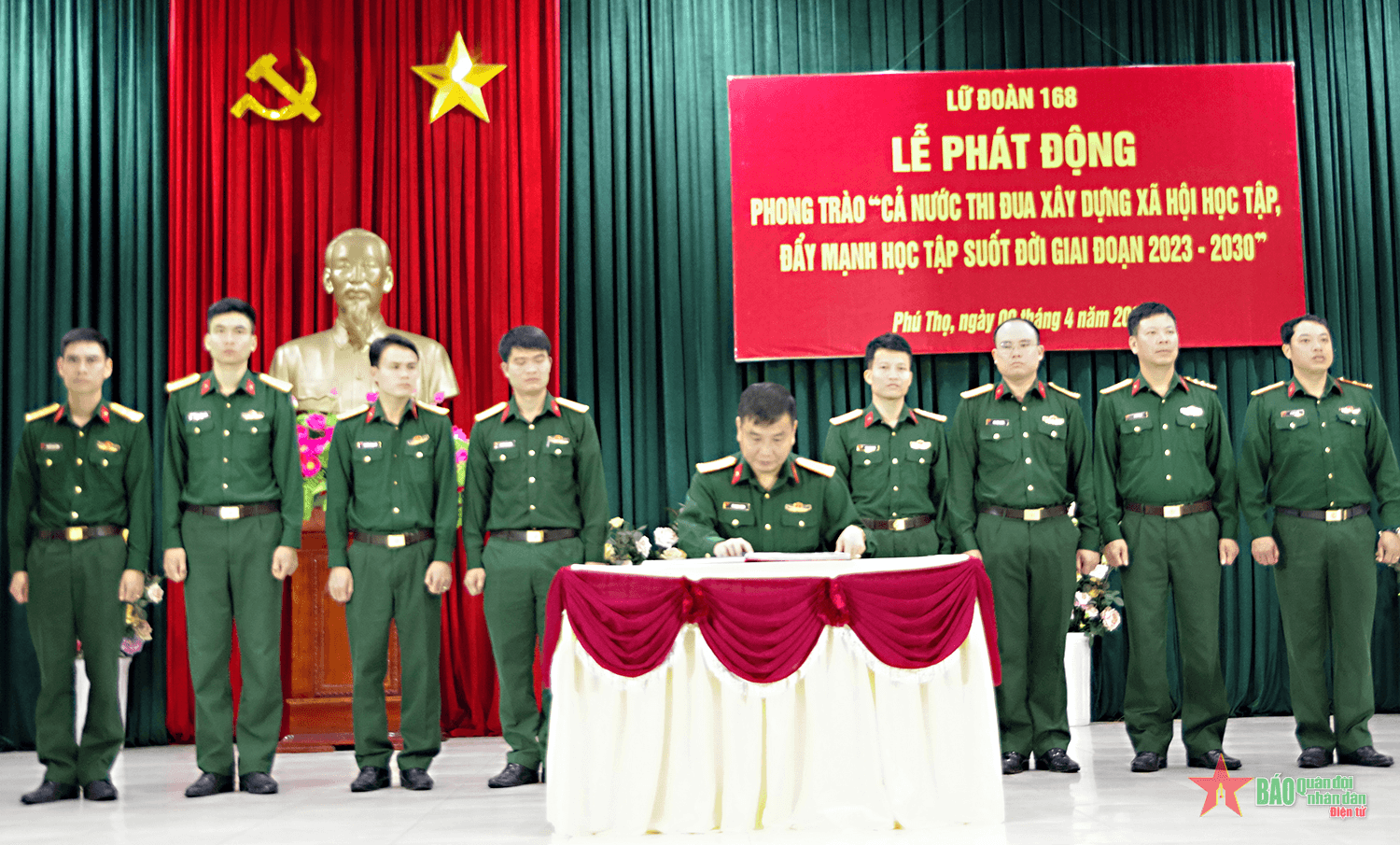 Lữ đoàn 168 (Quân khu 2) phát động phong trào thi đua xây dựng xã hội học tập