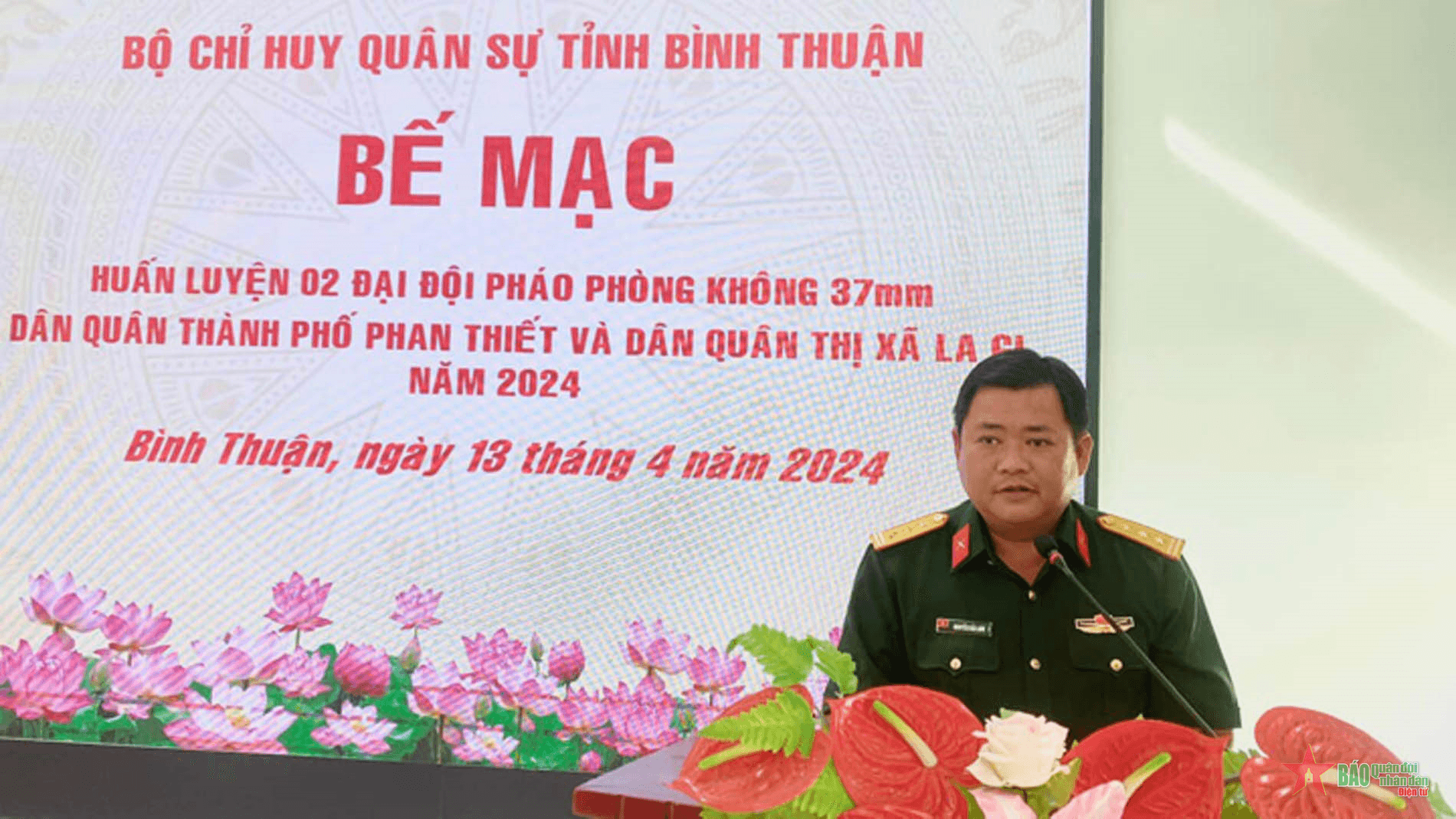 Bình Thuận bế mạc huấn luyện 2 đại đội dân quân pháo phòng không 37mm