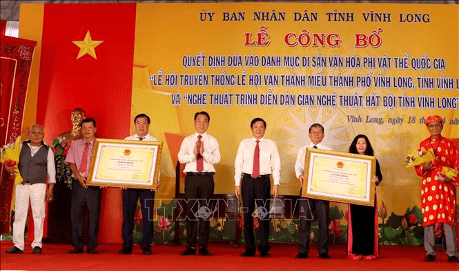 Vĩnh Long đón nhận 2 di sản văn hóa phi vật thể quốc gia