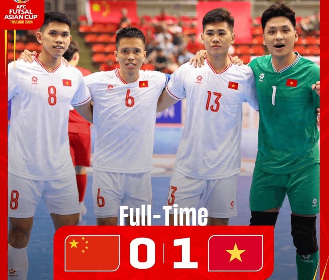 Đội tuyển futsal Việt Nam thắng Trung Quốc tại giải châu Á