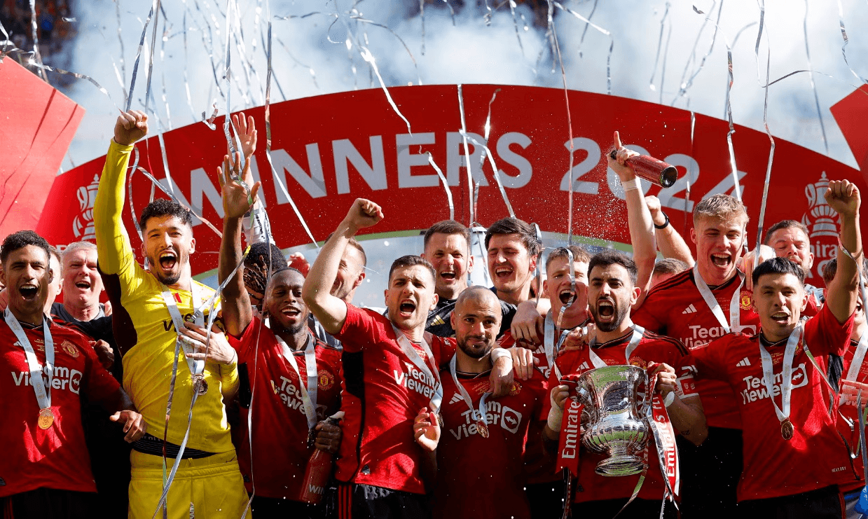 Hình ảnh Man Utd ăn mừng chức vô địch FA Cup