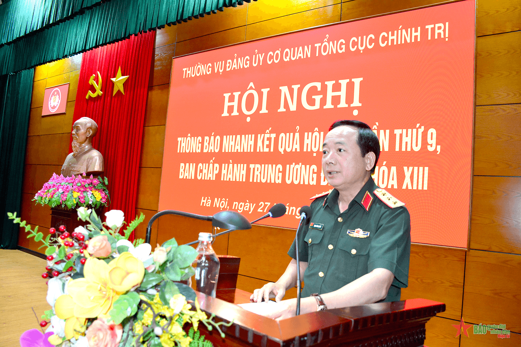 Thường vụ Đảng ủy Cơ quan Tổng cục Chính trị thông báo nhanh kết quả Hội nghị Trung ương 9, khóa XIII