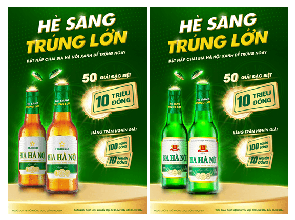 Bật nắp Bia Hà Nội chai xanh, trúng ngay 10 triệu đồng tiền mặt