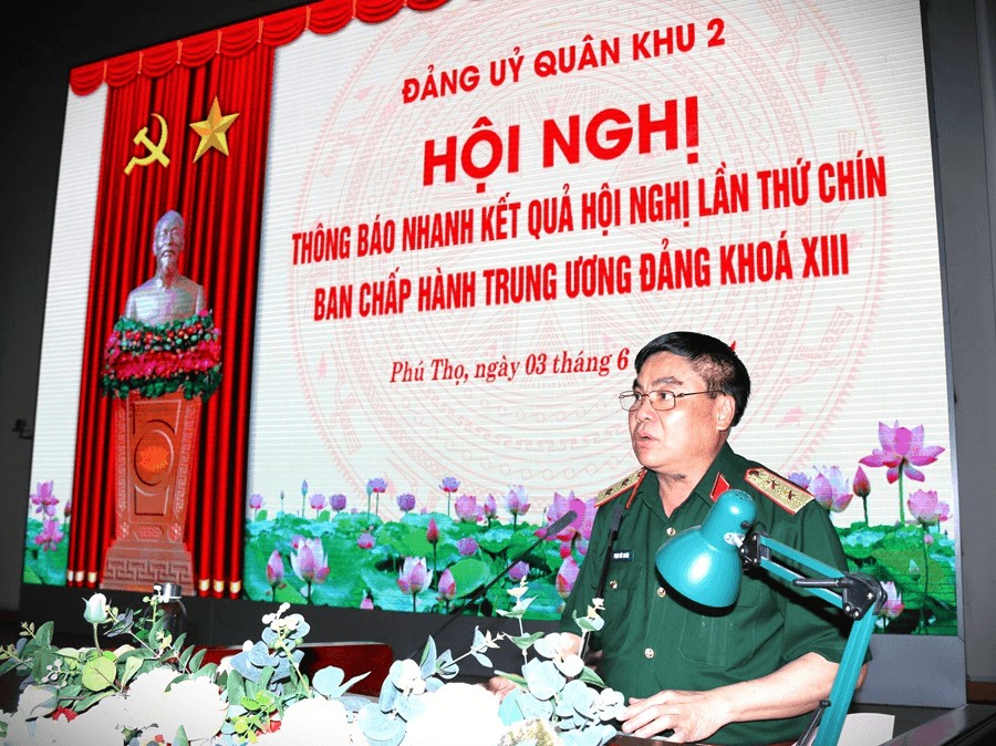 Đảng ủy Quân khu 2 tổ chức Hội nghị thông báo nhanh kết quả Hội nghị Trung ương lần thứ 9
