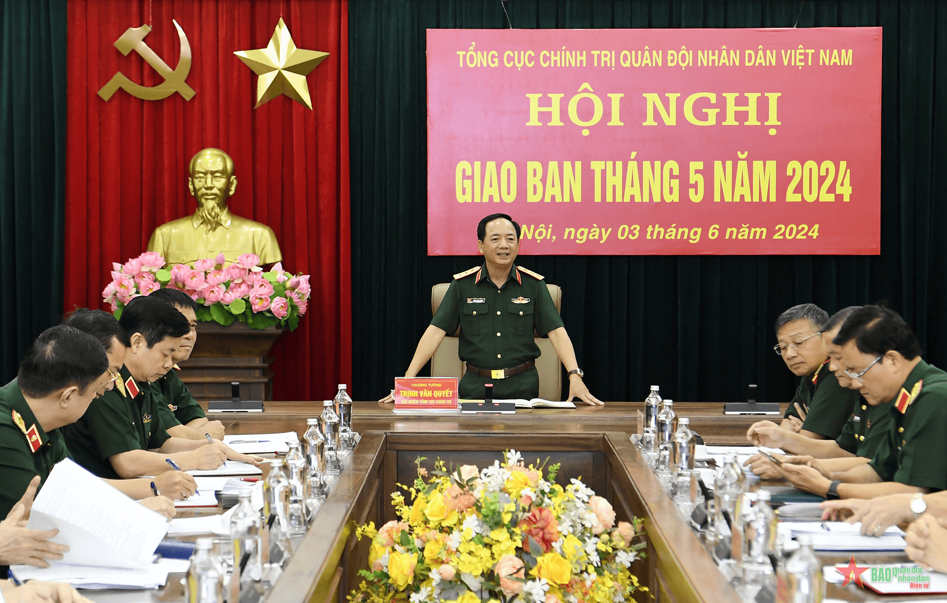 Thượng tướng Trịnh Văn Quyết chủ trì giao ban Tổng cục Chính trị Quân đội nhân dân Việt Nam tháng 5-2024