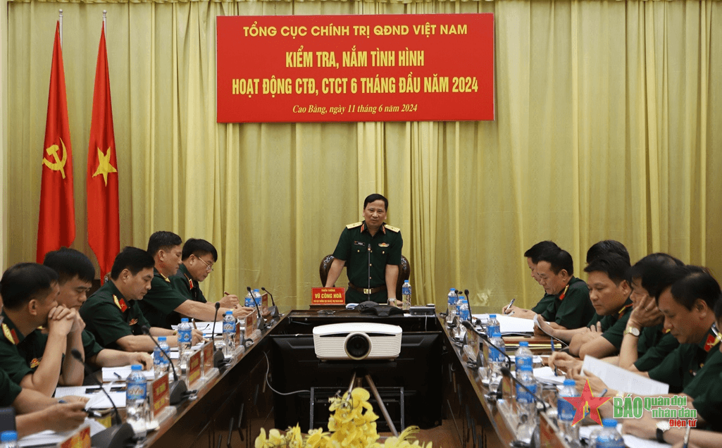 Tổng cục Chính trị kiểm tra hoạt động công tác Đảng, công tác chính trị tại Bộ CHQS tỉnh Cao Bằng