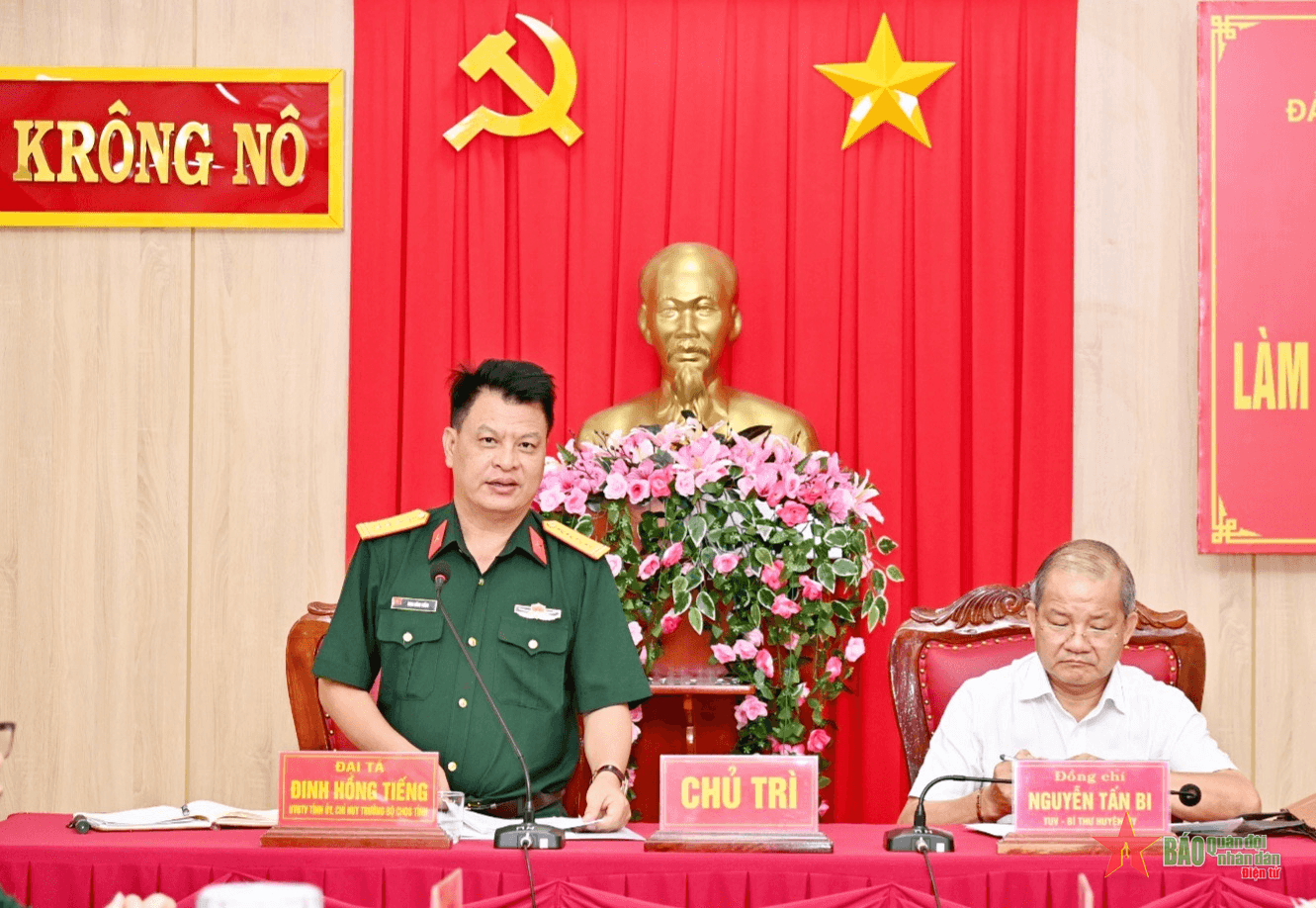 Ban Thường vụ Đảng ủy Quân sự tỉnh Đắk Nông làm việc về công tác chuẩn bị diễn tập phòng thủ dân sự huyện Krông Nô