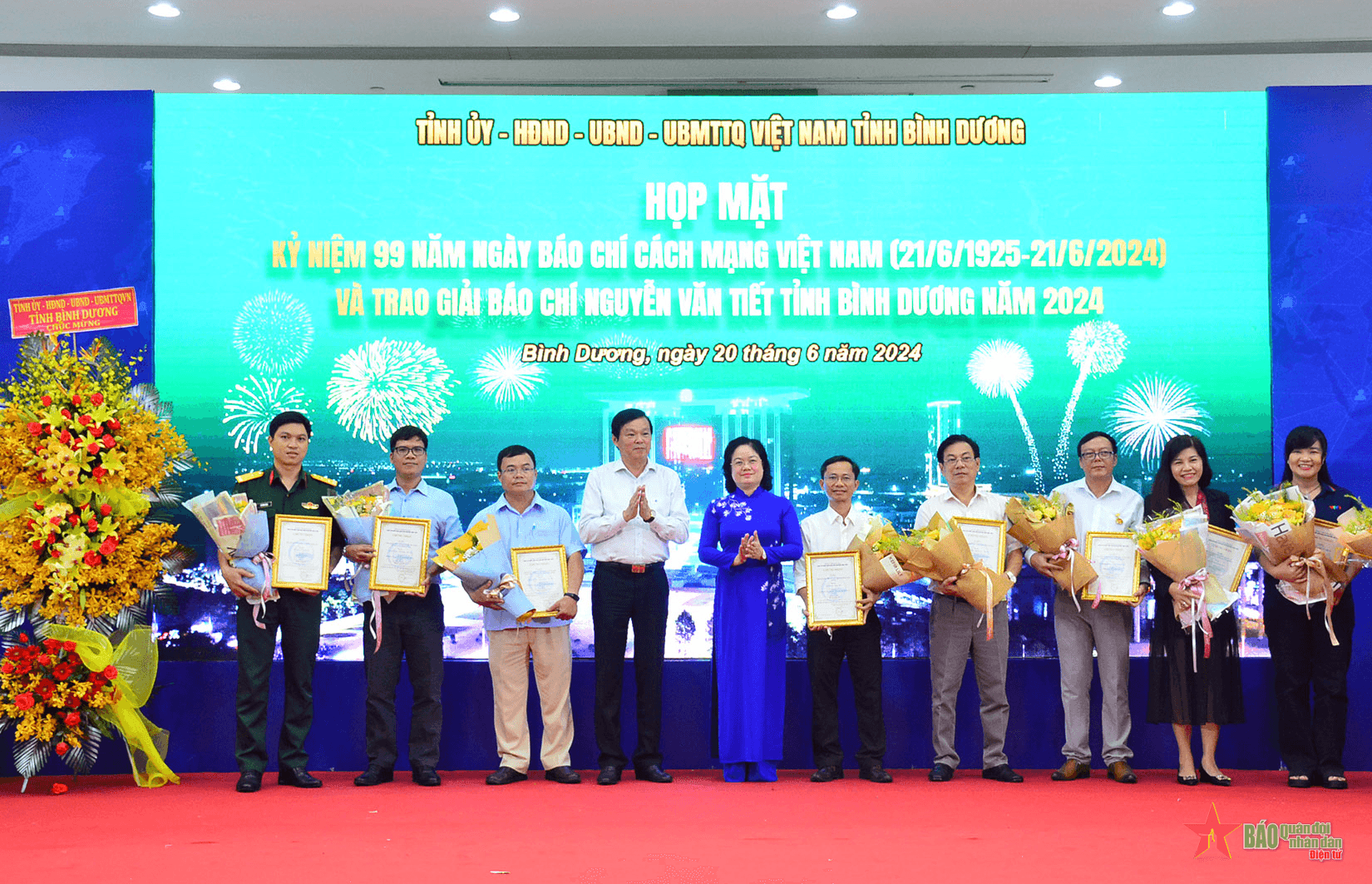 Báo Quân đội nhân dân đoạt giải A chuyên đề Giải báo chí Nguyễn Văn Tiết tỉnh Bình Dương
