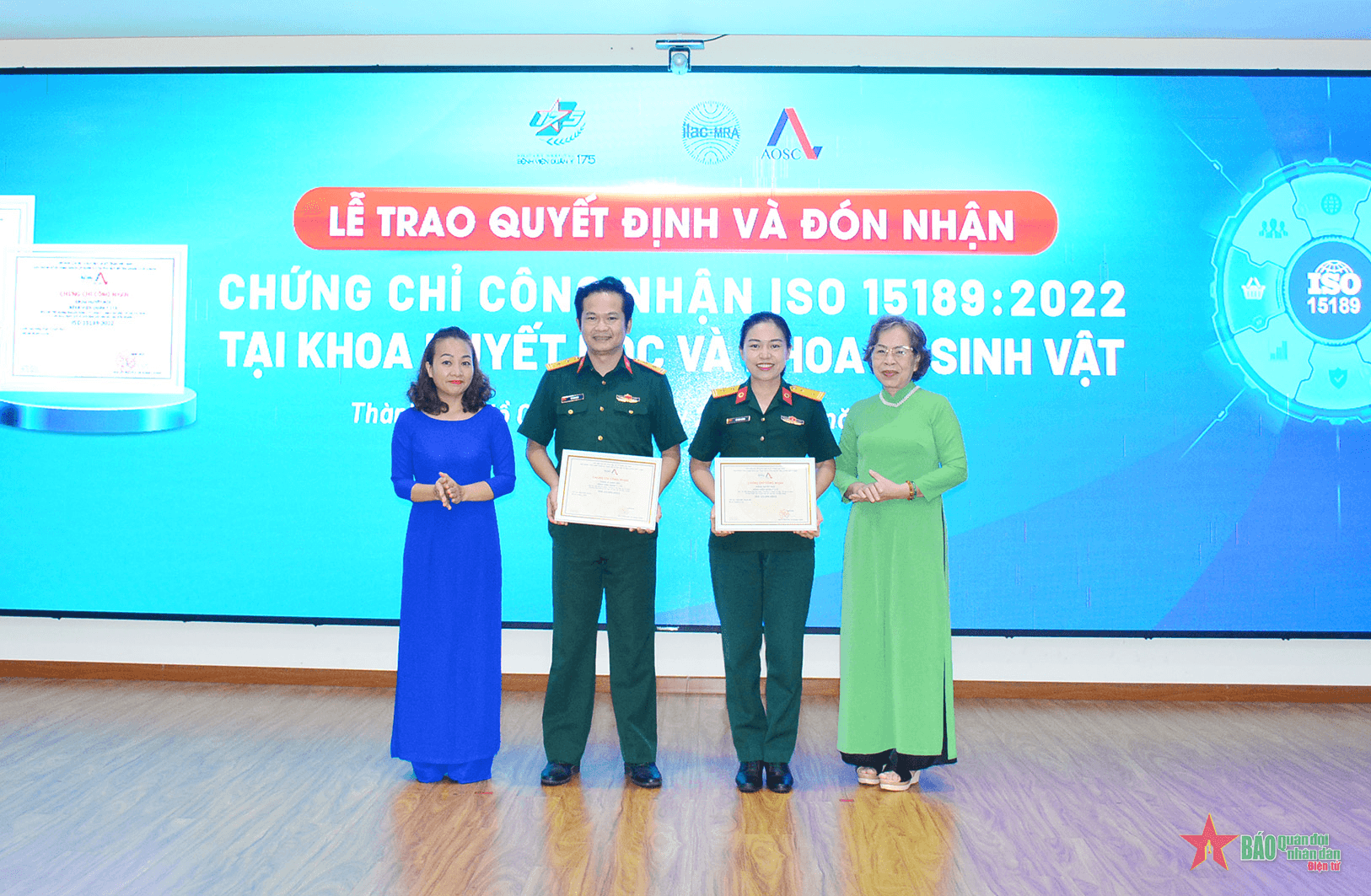 Hai đơn vị thuộc Bệnh viện Quân y 175 đạt chứng chỉ ISO 15189:2022