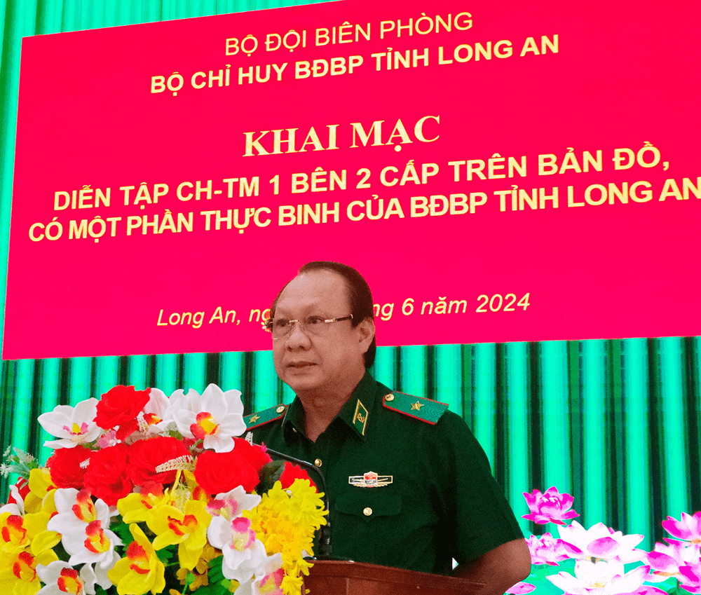Bộ đội Biên phòng tỉnh Long An khai mạc diễn tập 1 bên 2 cấp