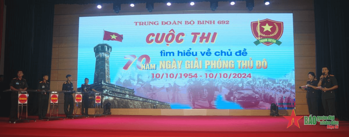 Trung đoàn 692 tổ chức thi tìm hiểu 70 năm Ngày Giải phóng Thủ đô