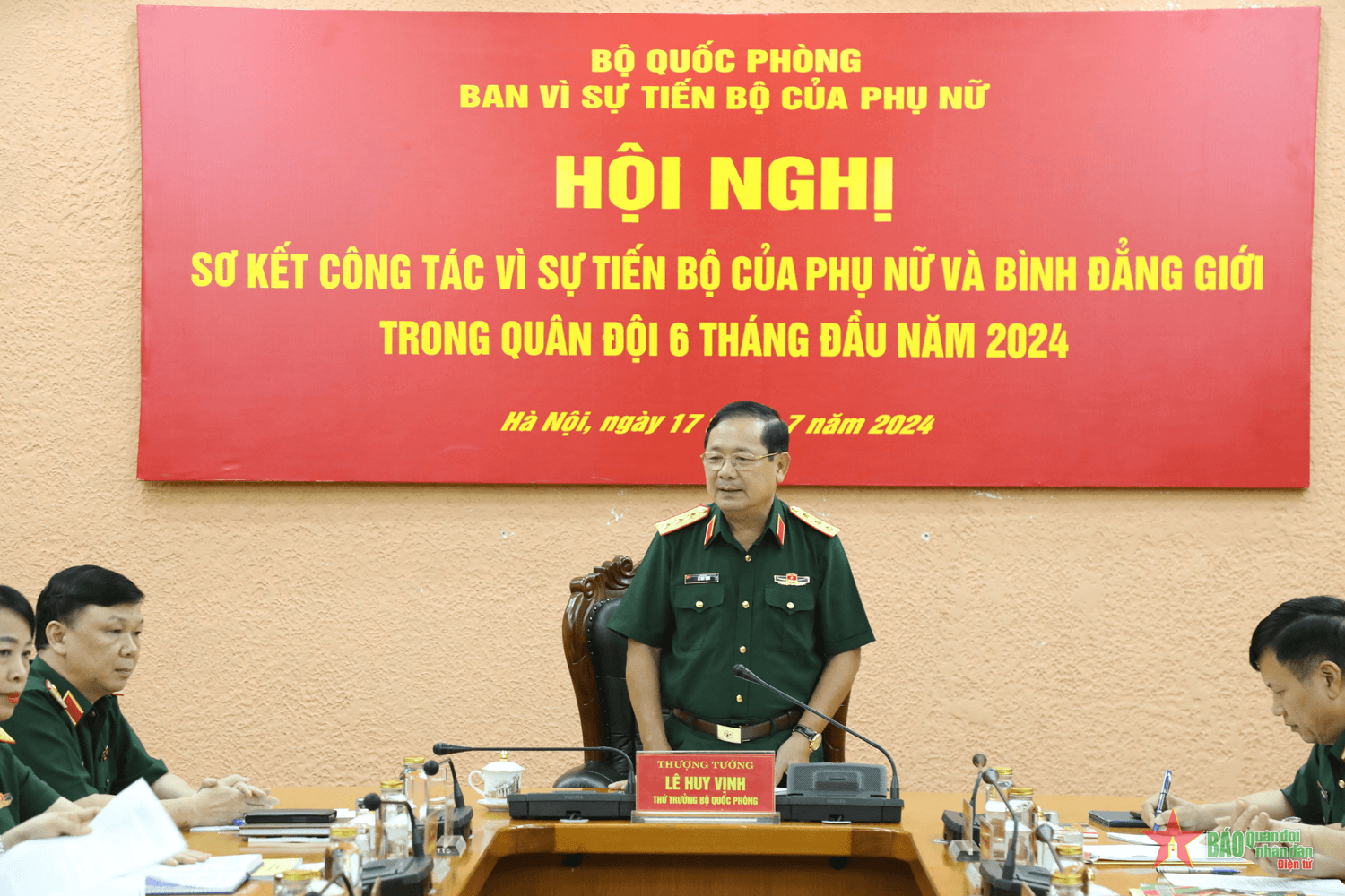 Sơ kết công tác vì sự tiến bộ của phụ nữ và bình đẳng giới trong quân đội 6 tháng đầu năm 2024