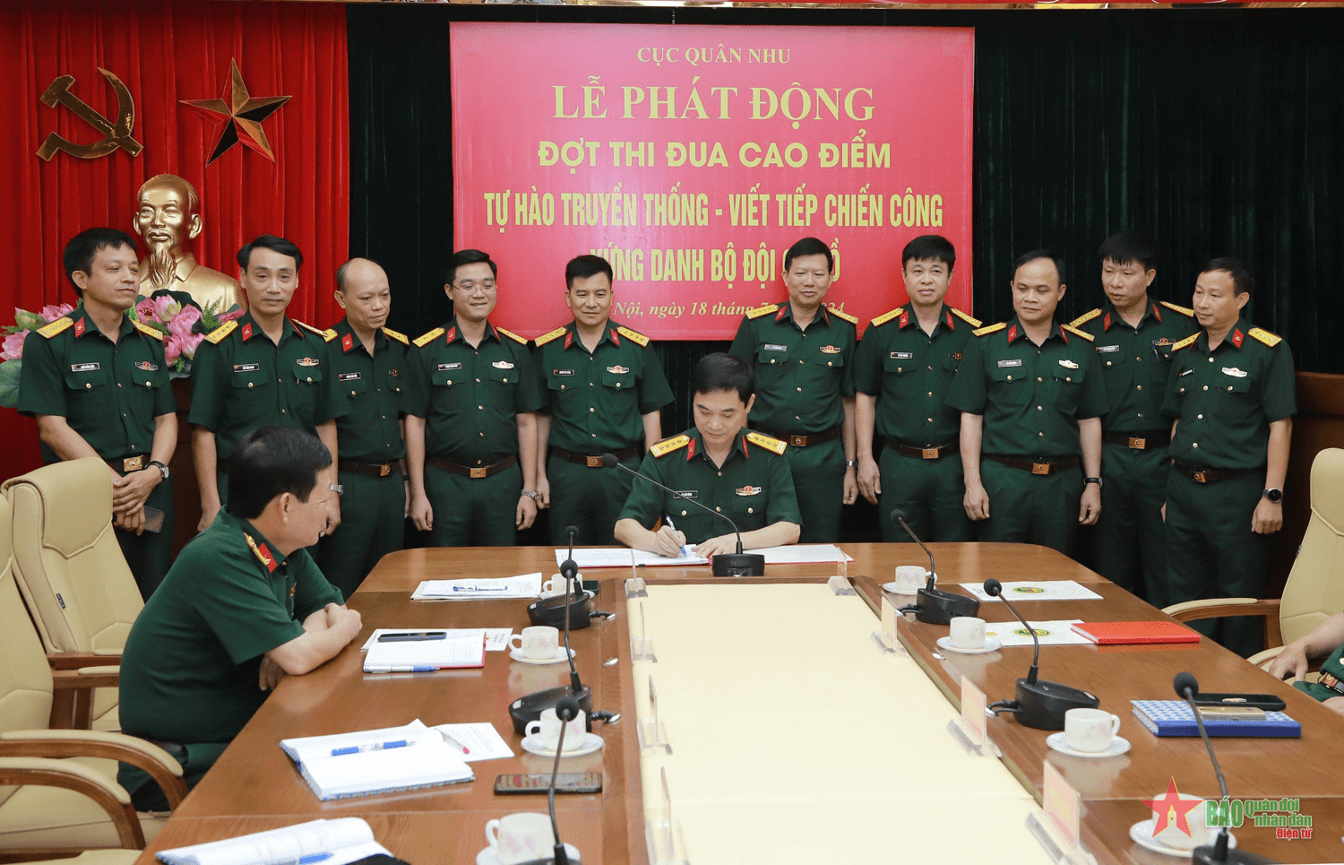 Cán bộ, chiến sĩ Cục Quân nhu quyết tâm thực hiện thắng lợi các chỉ tiêu đợt thi đua cao điểm