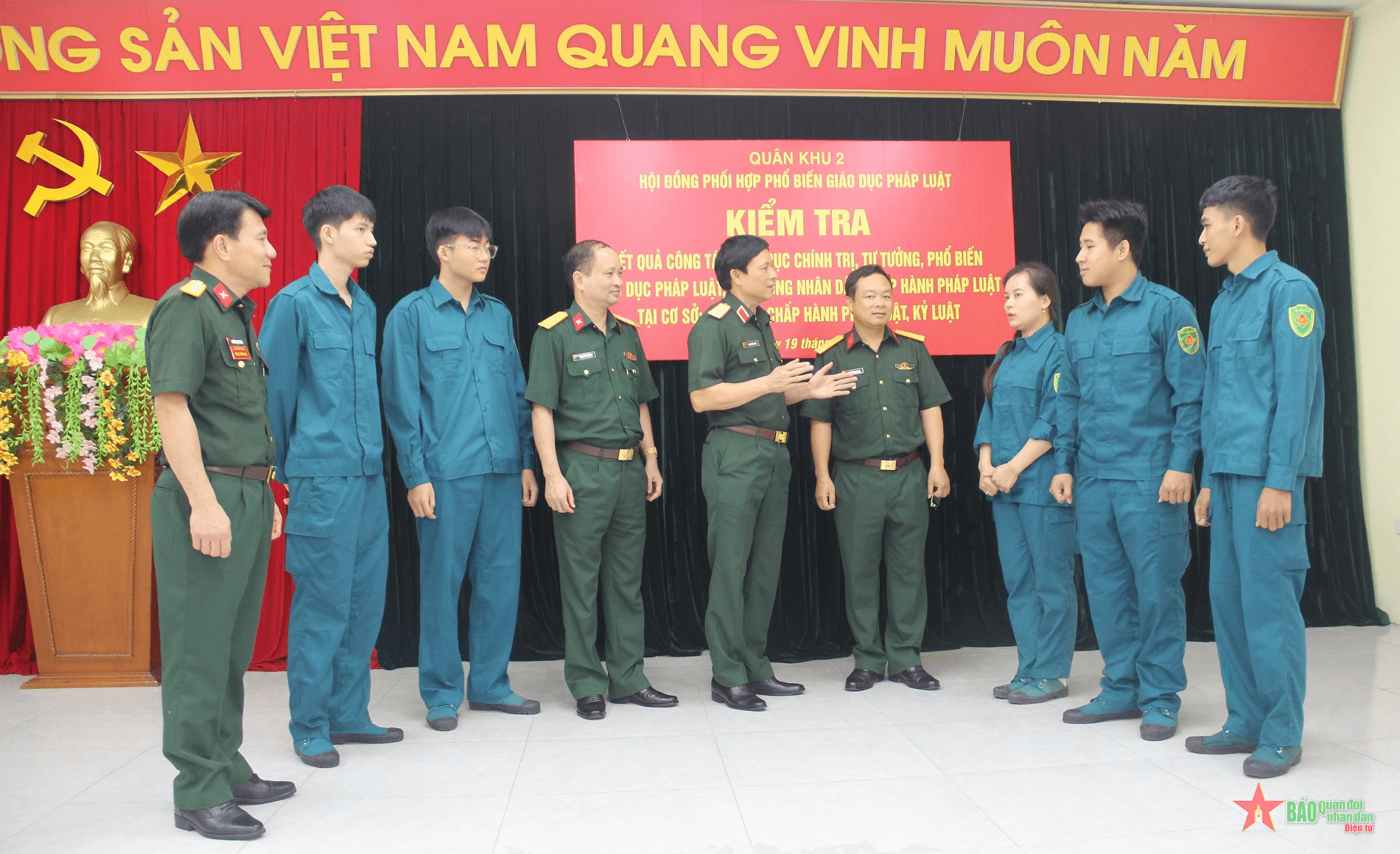 Quân khu 2 kiểm tra công tác giáo dục chính trị, tư tưởng, phổ biến giáo dục pháp luật