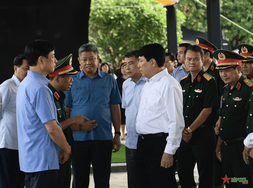 Đồng chí Lương Cường kiểm tra công tác chuẩn bị Lễ tang Tổng Bí thư Nguyễn Phú Trọng