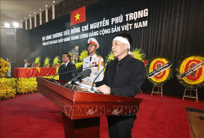 Lời cảm tạ của đại diện gia đình Tổng Bí thư Nguyễn Phú Trọng tại Lễ truy điệu