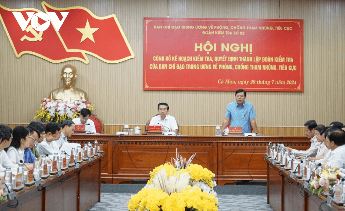 Đoàn kiểm tra số 2 Ban Chỉ đạo Trung ương về phòng, chống tham nhũng, tiêu cực làm việc tại Cà Mau