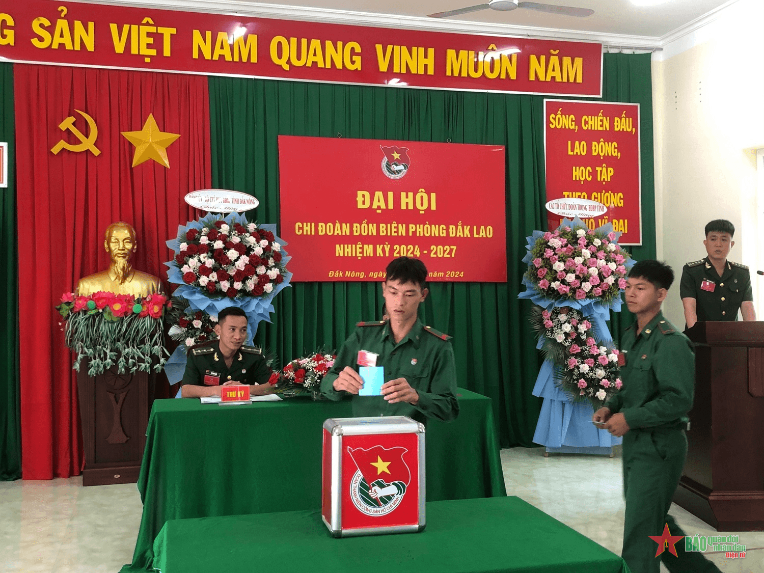 Đồn Biên phòng Đắk Lao (Bộ đội Biên phòng tỉnh Đắk Nông) tổ chức Đại hội chi đoàn điểm cấp cơ sở
