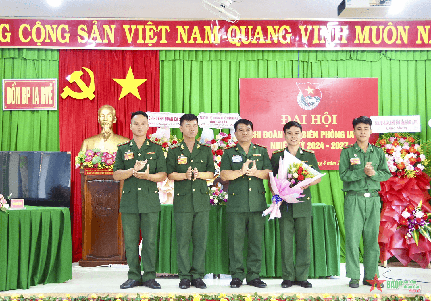 Đồn Biên phòng Ia Rvê (Bộ đội Biên phòng tỉnh Đắk Lắk) đại hội điểm chi đoàn
