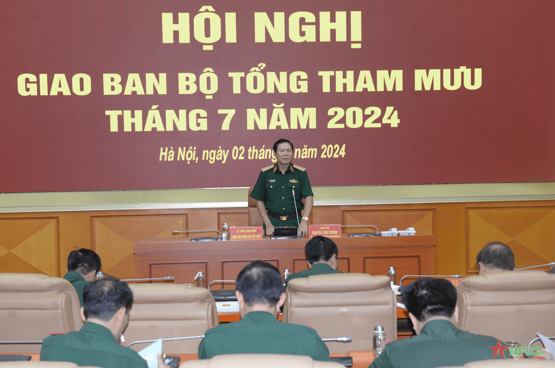 Thượng tướng Nguyễn Tân Cương chủ trì Hội nghị giao ban Bộ Tổng Tham mưu tháng 7-2024