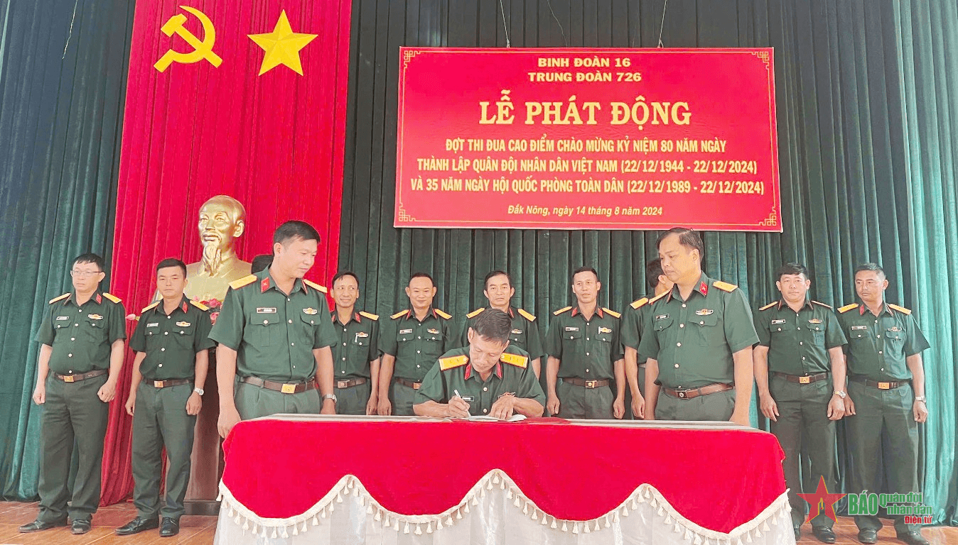 Trung đoàn 726 (Binh đoàn 16): Phát động đợt thi đua cao điểm chào mừng kỷ niệm 80 năm Ngày thành lập Quân đội nhân dân Việt Nam