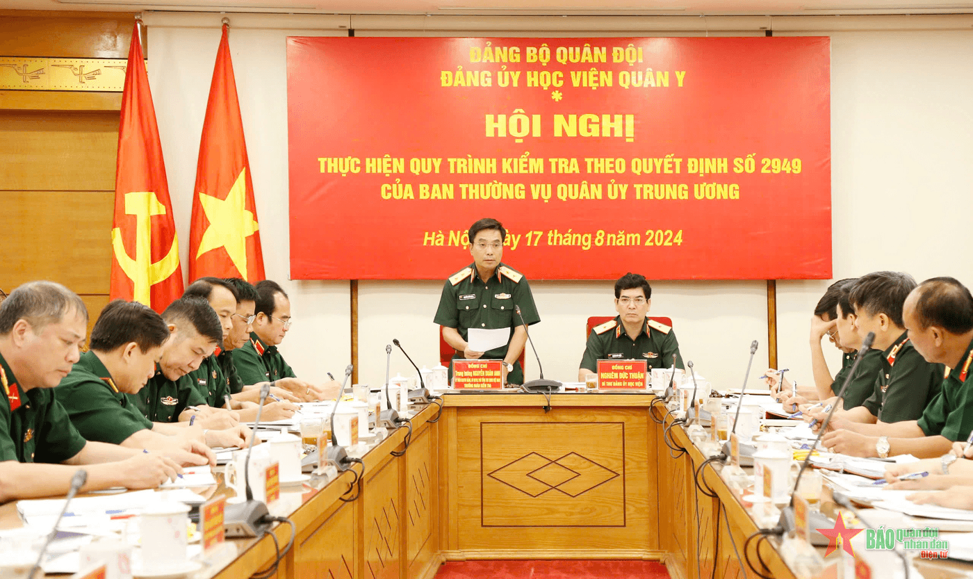 Kết quả kiểm tra của Ban Thường vụ Quân ủy Trung ương đối với Đảng ủy Học viện Quân y