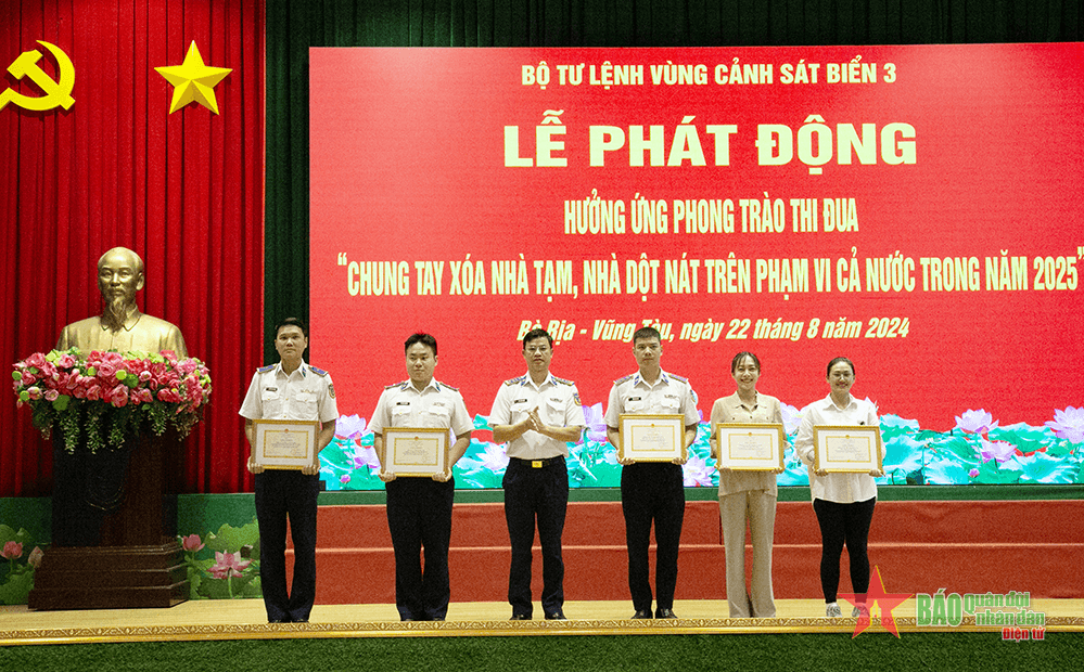 Bộ tư lệnh Vùng Cảnh sát biển 3 phát động hưởng ứng phong trào “Chung tay xóa nhà tạm, nhà dột nát”