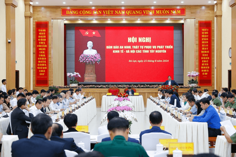 Thủ tướng Phạm Minh Chính chủ trì Hội nghị bảo đảm an ninh, trật tự phục vụ phát triển kinh tế-xã hội các tỉnh Tây Nguyên