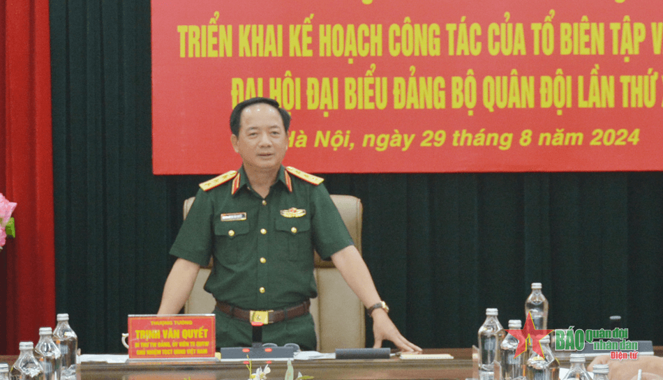 Thượng tướng Trịnh Văn Quyết: Chuẩn bị nghiêm túc, chất lượng văn kiện Đại hội đại biểu Đảng bộ Quân đội lần thứ XII