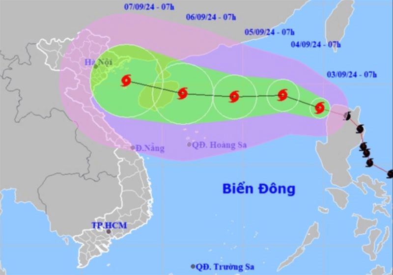 Bão YAGI đã vào Biển Đông, biển động dữ dội, nhiều nơi mưa rất to