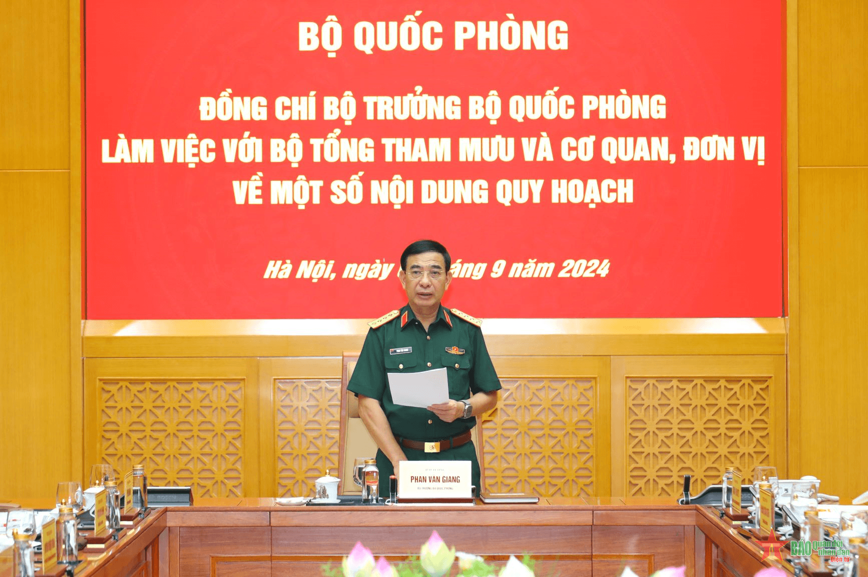 Bộ trưởng Phan Văn Giang làm việc với Bộ Tổng Tham mưu về một số nội dung quy hoạch