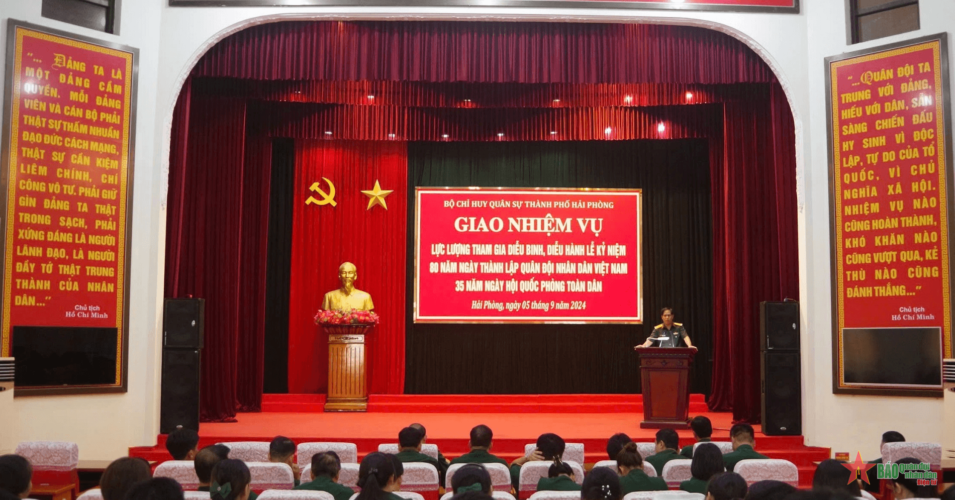 Bộ CHQS TP Hải Phòng giao nhiệm vụ cho lực lượng tham gia lễ diễu binh