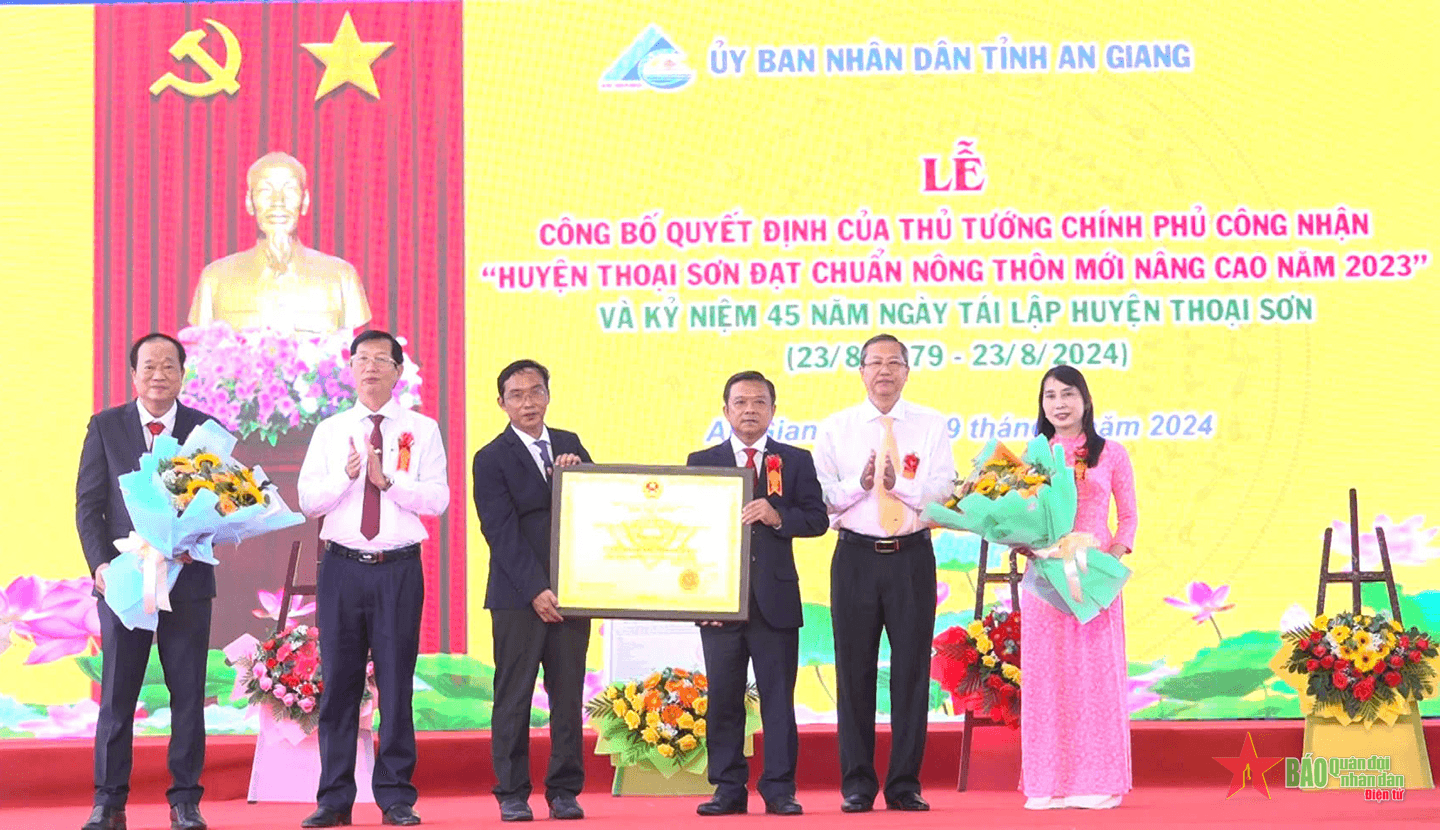 Huyện Thoại Sơn (An Giang) đạt chuẩn nông thôn mới nâng cao