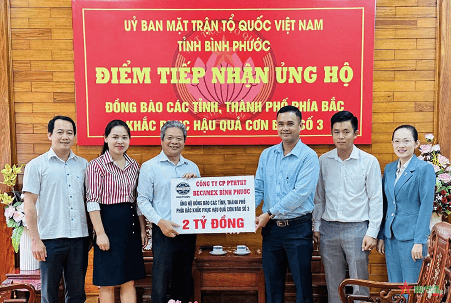 Bình Phước: Tiếp nhận hơn 2 tỷ đồng ủng hộ đồng bào bão, lũ các tỉnh phía Bắc