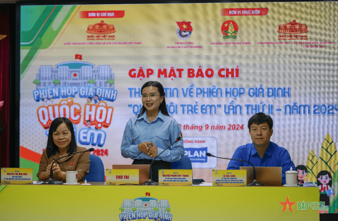 Phiên họp giả định “Quốc hội trẻ em” lần thứ II sẽ diễn ra từ ngày 27 đến 29-9
