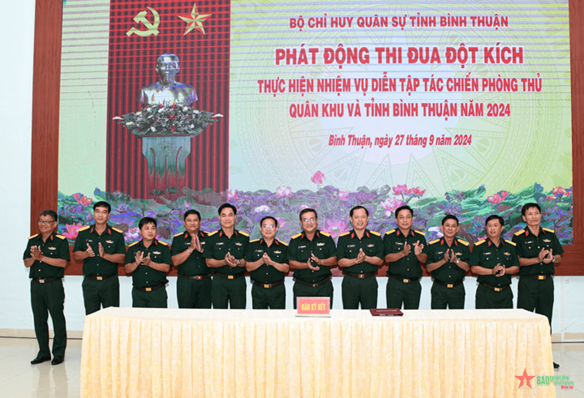 Bộ CHQS tỉnh Bình Thuận phát động thi đua đột kích thực hiện nhiệm vụ diễn tập