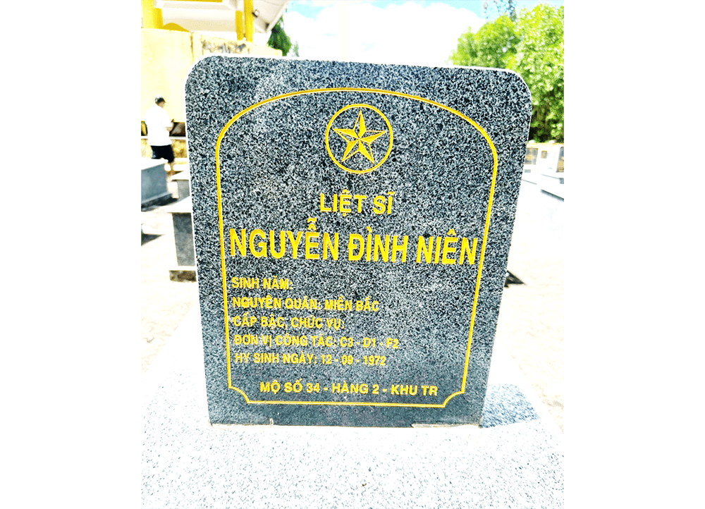 Xác minh thông tin về liệt sĩ Nguyễn Đình Niên ở Nghĩa trang Liệt sĩ xã Phổ Phong (Đức Phổ, Quảng Ngãi)