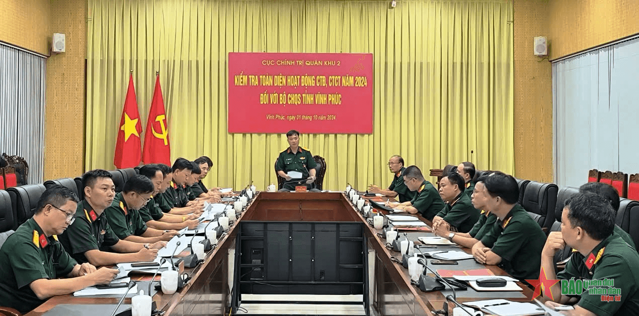 Cục Chính trị Quân khu 2 kiểm tra hoạt động công tác Đảng, công tác chính trị tại Vĩnh Phúc