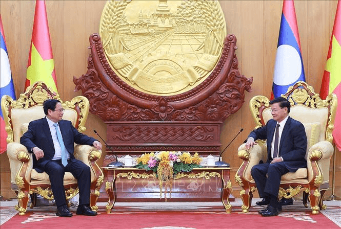 Thủ tướng Phạm Minh Chính hội kiến Tổng Bí thư, Chủ tịch nước Lào
