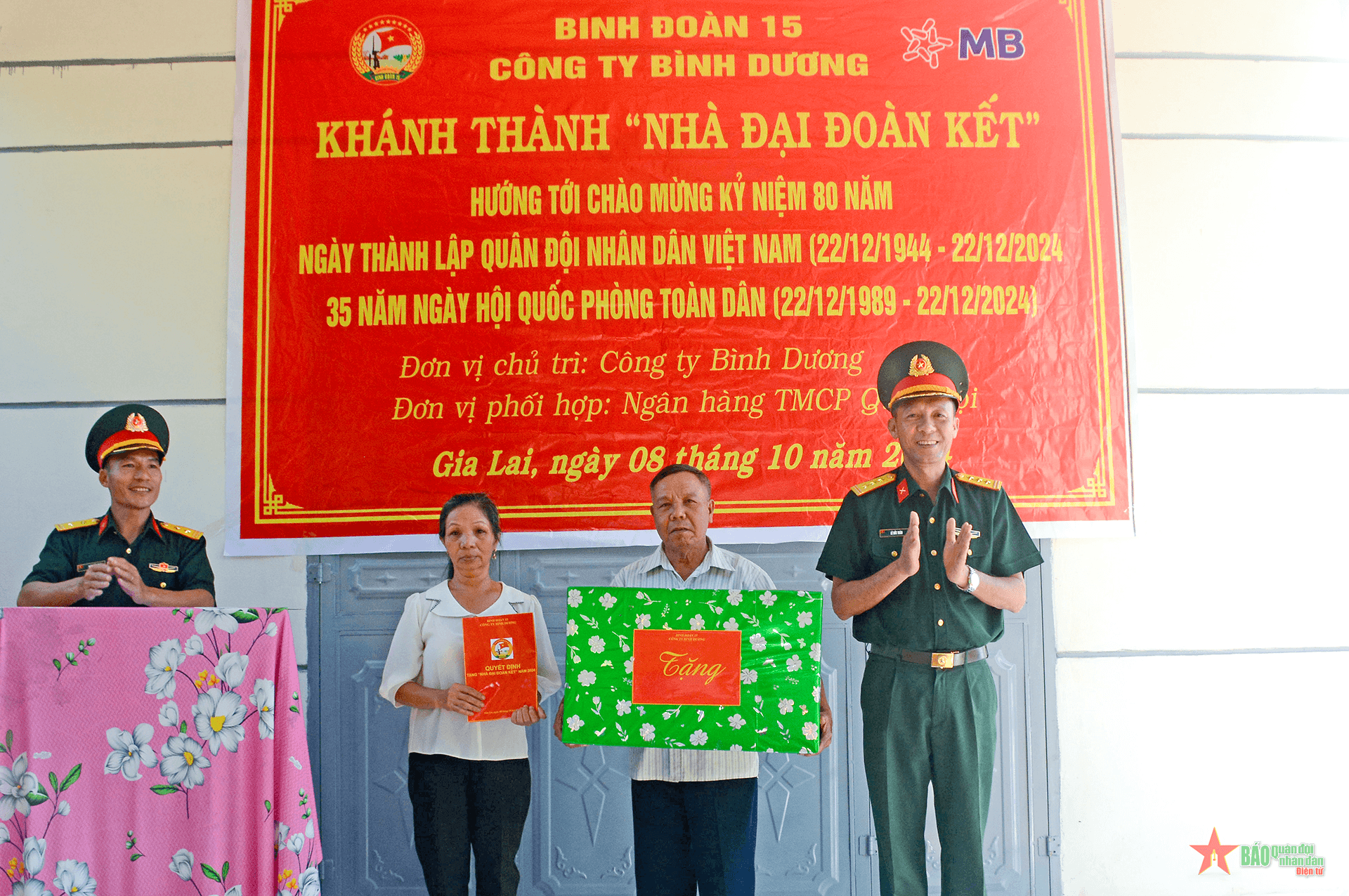 Công ty Bình Dương (Binh đoàn 15): Khánh thành Nhà đại đoàn kết tặng hộ dân