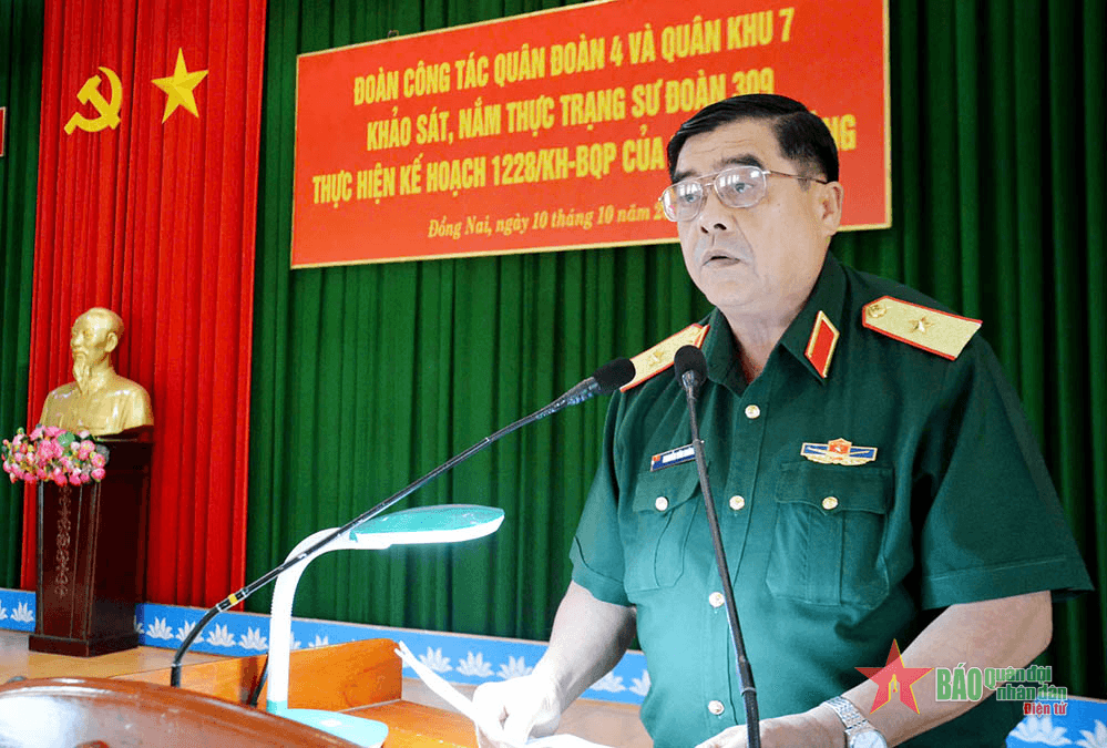Bộ tư lệnh Quân khu 7 khảo sát nắm tình hình tại Sư đoàn 309