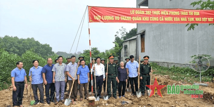 Lữ đoàn pháo binh 382, Quân khu 1 phối hợp khởi công xây dựng nhà đại đoàn kết